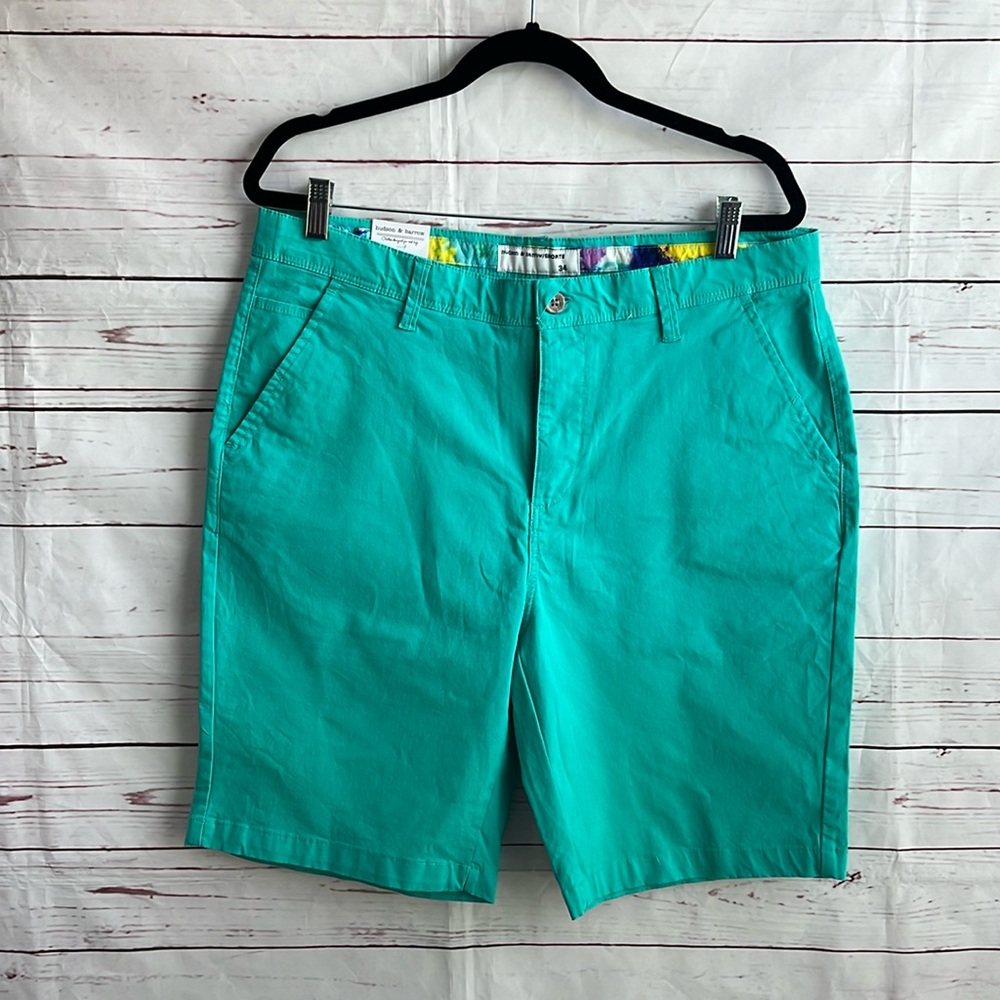 Men's Flat Front Shorts in Teal - Classic Casual